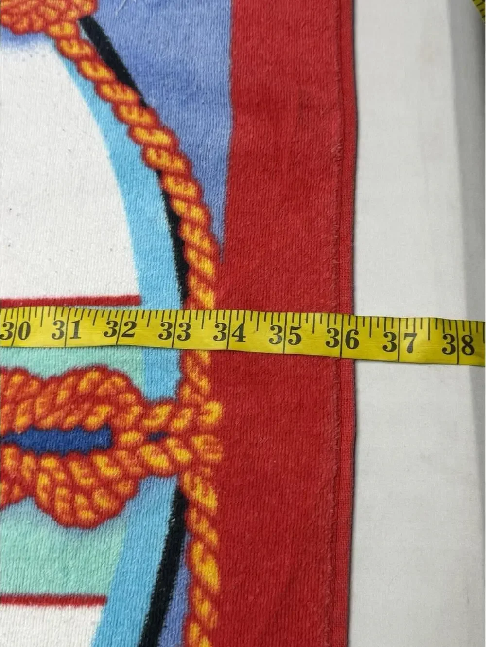 Vintage Franco 100% Cotton Colorful Sail Boat Nautical Beach Towel
